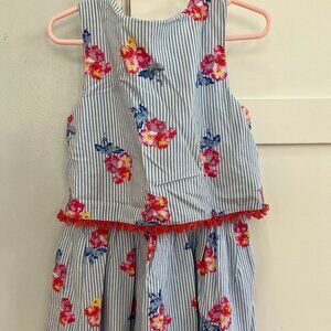 Blue and white striped tank dress